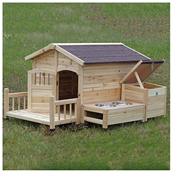 TYX Casetas Perros con Terraza Delantera, Casa Perro Madera Casetas Mascotas Exterior Impermeables Casetas Gatos, para Medianas Y Grandes,105×127×75cm características