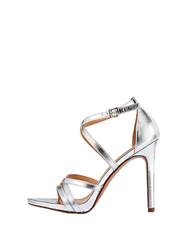 Marypaz, Sandalia tacón alto de aguja y detalle multitiras para Mujer Plateado 39 EU en oferta