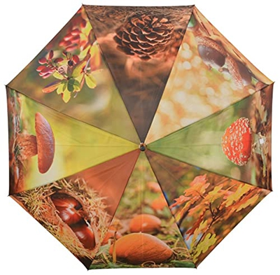 MAISONICA Paraguas Otoño - Poliéster, Metal, Madera - Jardín Exterior - 95cm