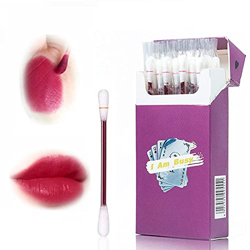 GOUDANER Tattoo Lipstick Bastoncillo Pintalabios,Cigarette Lipstick Cotton Swab, Durable Waterproof Liquid Non-Stick Lipstick,LáPiz Labial PortáTil De características