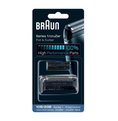 Braun 81695826 - Braun 10b pack de recambio para afeitadora eléctrica hombre series 1/freecontrol/cruzer con láminas de recambio y portacuchillas, neg