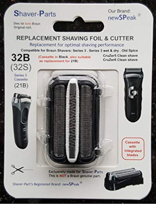 Reemplazo alternativo de la cuchilla de afeitar eléctrica Braun (cuchilla) casete 32B o 21B