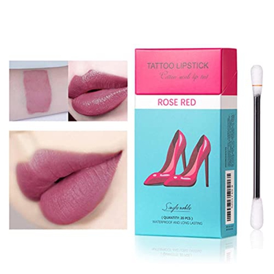 GOUDANER Tattoo Lipstick Bastoncillo Pintalabios,Cigarette Lipstick Cotton Swab, Durable Waterproof Liquid Non-Stick Lipstick,LáPiz Labial PortáTil De