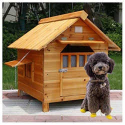 TYX Casetas Perros Exterior Madera Maciza, Casa para Perro Caseta De Exterior con Cubierta para La Lluvia, para Animales Pequeños Fácil Limpieza Casa  en oferta