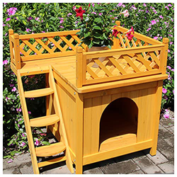 TYX Casa Perro Madera Dos Niveles A Prueba Agua, Casetas Perros Exteriores Jaula Perros, para Gatos Interior Al Aire Libre Pequeños Animales,72.5×55×6 precio