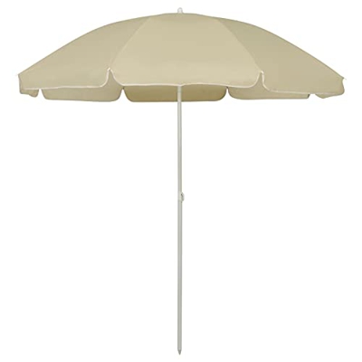 Festnight sombrilla de Playa, con Soporte Antiviento Arena Amarillo 240 cm