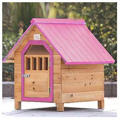 TYX Caseta para Perros Madera, Casetas para Perros para Exteriores Casetas para Perros Grandes Casetas para Perros Al Aire Libre con Puerta,45×56×48cm