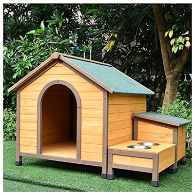 TYX Casetas Perros Exteriores Madera Maciza, Caseta Perro Casa Perros Jaulas Perros Perrera, para Jardín Balcón Impermeable para Perros Medianos Y Gra