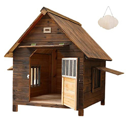 Caseta de Madera para Perros Exterior, Caseta para Conejos, Gatos y Perros, Casa Impermeable para Perro, Casa de Mascotas para Patio, Caseta Perro par características