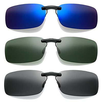 WiDream 3 pcs Clip para Gafas de Sol, Clip Polarizado Unisex en Gafas de Sol, Clip de Gafas Polarizadoras, para Actividades al Aire Libre, Conducción,