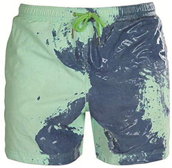 RZKJ Bañador para hombre, que cambia de color, de verano, para la playa, surf, deporte, de secado rápido, con tamaño ajustable del bañador con cordón, características