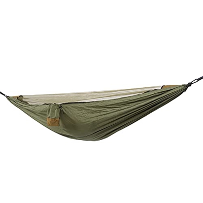 CHICIRIS Hamaca Individual con Red, Hamaca compacta portátil y Plegable, práctica para Picnic, Manta para Tela de Suelo a Prueba de Humedad(Verde Ejér