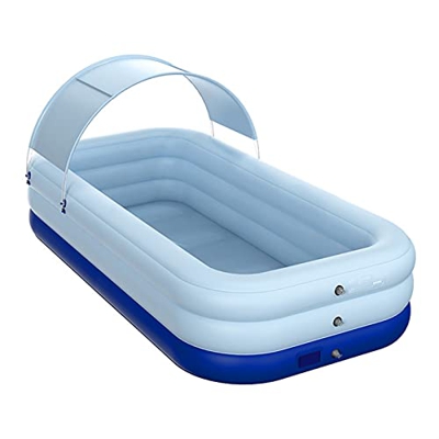 PPLAS 2.1/2.6M Rectángulo Piscina Grueso inalámbrico Inflatable Pool Pool con Sombrilla Al Aire Libre Pantallo de Play Water Center (Color : R)