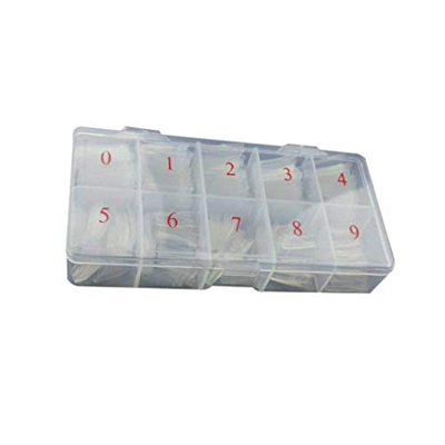 teng hong hui 500 unids/Set Nails Artificiales False Half Nail Art Tips Tip Artificial Acrylic UV Gel Surtido Kit con Caja de Almacenamiento, Claro