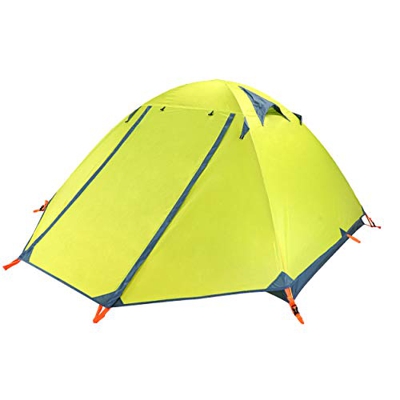 Azarxis Tienda de Campaña 1 / 2 / 3 Ligera Impermeable 3/4 Estaciones Carpa para mochilear Acampar Senderismo (Verde - 2 personas)