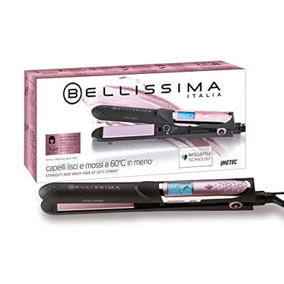 Imetec Bellissima Intellisense B24 100 Plancha para cabello liso y ondulado a 60° C menos con tecnología Intellistyle, revestimiento cerámico, 5 nivel