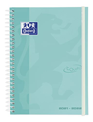 Oxford School Touch, Agenda 2021 2022, Semana vista, A5 (15x21 cm), Tapa Extradura, Color Ice Mint Pastel precio