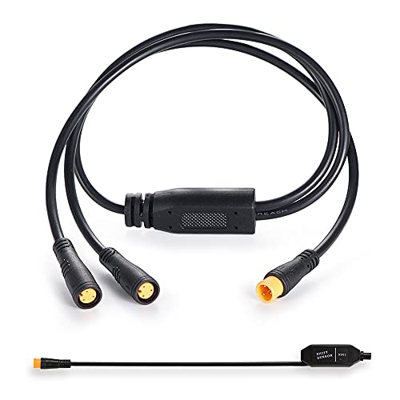 Cable Y-Splitter 1T2 para BAFANG BBS Mid Motor Y-splitter Cable extensible con conector de 3 pines para kit de bicicleta eléctrica