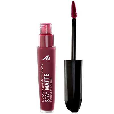 Manhattan Stay Matte Liquid Lip colour, color 600 Statue of Burgundy, Rojo oscuro, 5.5 ml