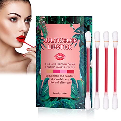 Lápiz Labial para Tatuaje, Hisopo De Algodón Pintalabios, Hisopos de Lápiz Labial de Algodón, Lápiz Labial Líquido Antiadherente Resistente al Agua co