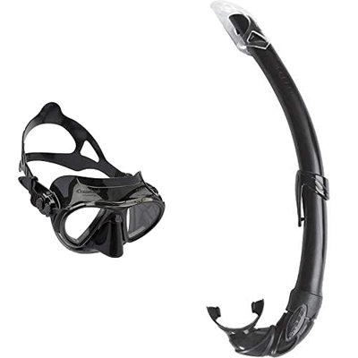 Cressi Nano 50 - Máscara De Buceo, Color Negro + Mexico Tubo De Snorkel, Unisex-Adult, Negro, Un Tamaño