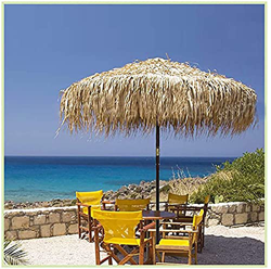 RuBao Color Natural Tiki Tiki Summer Paja Paraguas, UV Protact Wateract Impermeable Hawaiian Beach Parasol, para Vacaciones, Patio, Gardon, Piscina, A en oferta