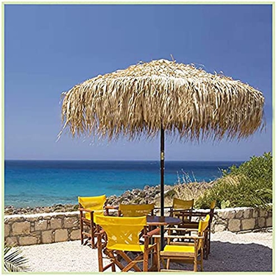 RuBao Color Natural Tiki Tiki Summer Paja Paraguas, UV Protact Wateract Impermeable Hawaiian Beach Parasol, para Vacaciones, Patio, Gardon, Piscina, A