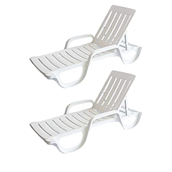 Solycarpa Pack 2 Tumbonas 190x66 cm con Reposabrazos y 4 Posiciones. Hamaca Modelo Malibú, Reclinable y Resistente para Playa, Piscina o Jardín precio