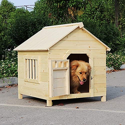 Casa para perros Habitación para perros de madera - Perrera impermeable para mascotas para uso en interiores y exteriores - Muebles para mascotas en e