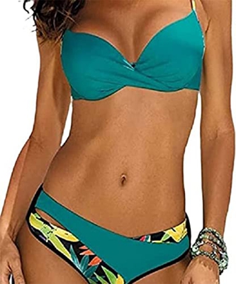 UMIPUBO Conjunto de Bikini Mujer Traje de Baño de Dos Piezas Bolsa rígida de bañador de Color Cosido Ropa de Playa Ropa de Baño Tops y Braguitas Bañad