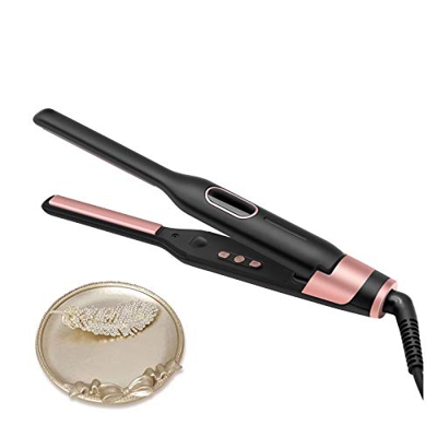 Planchas de pelo,Alisador y Rizador 2 en 1 para Curl & Straight en Cerámica Temperatura Ajustable 145°C-230° . 1cm Plancha Pequeña Para Hombres y Muje