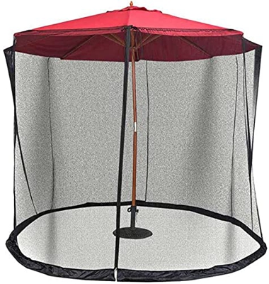 KDOAE Mosquito de Sombrilla de jardín Jardín Parasol Net Garden Mosq-Uito Cubierta Patio MOSQ-UITO Netting Zipper para Camping al Aire Libre Interior