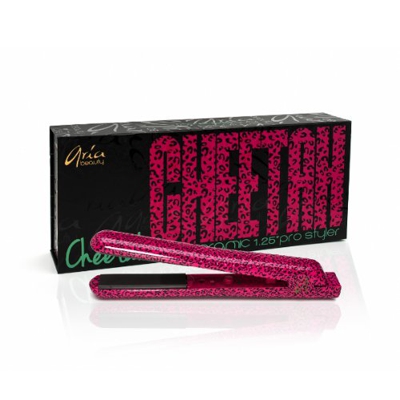 Aria Beauty - Plancha de pelo, color rosa leopardo