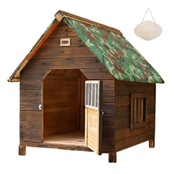 Casa de Perro Grande Exterior, Caseta para Perros Exterior Mediana/Pequeño, Caseta para Perros Exterior con Puerta, Casa de Madera para Perro, Casitas en oferta