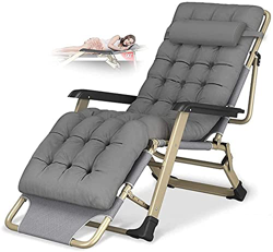 Tumbonas con cojín para la Cabeza Silla reclinable Plegable Zero Gravity Lounge Chair Oversize XL, Tumbonas Cojín de algodón para jardín, Exterior, Pa en oferta