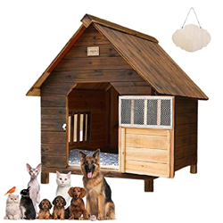 Casetas para Perros Grandes Exterior Impermeables, Caseta de Madera para Perros Gatos, Caseta Perros Exterior con Puerta, Casa Perro Mediano Casa, Per características