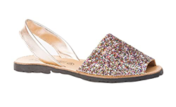 Sandalias Menorquinas en Glitter, Todo Piel Mod.204. Calzado Made in Spain, Garantia de Calidad. (39, Multicolor) precio