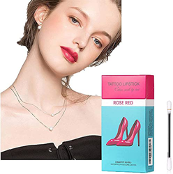 20 Pieces/Set Cigarette Lipstick Cotton Swab,Long Lasting Waterproof Disposable Portable Lipstick,Red Moisturizing Lip Balm Lip Stick ,Non-Stick Tatto en oferta