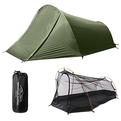 2 Personas Tienda Campaña, Ultraligera Tienda Senderismo Portátil Impermeable Ventilación Doble Capa Peso Ligero Acampar Tienda con Bolsa Almacenamien