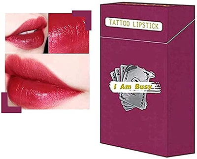 20 Pcs/Box Tattoo Lipstick Cigarette Cotton Swab,Women Long Lasting Lip Gloss Cotton Swab Matte,Cigarette Lipstick Cotton Swab, Durable Waterproof Liq