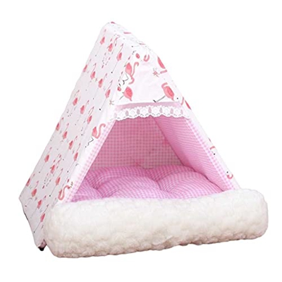 PET TEEPEE CAZA CAZA CAZAS CABLES Y MUEBLES CAT TENTE TIENDA TIENDA Tienda Tienda triangular es desmontable y puede ser usado por perros y gatos