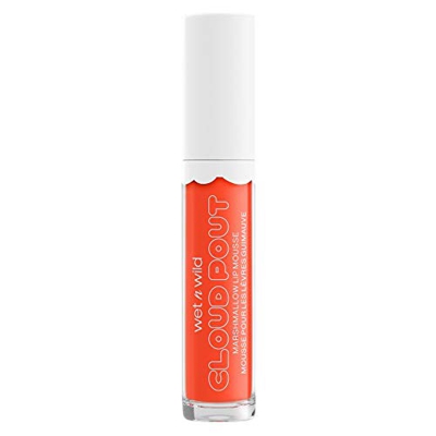 Wet n Wild Cloud Pout Marshmallow Lip Mousse, Barra de Labios Líquida Mate, Fórmula Que No Reseca y de Larga Duración con Aceite de Argán, Aceite de A