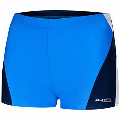Aqua Speed Alex Mens Bañadores | Pantalones de baño para Hombres | Protección UV | 09. / 254 / Azul Blanco Marino | Tamaño: L