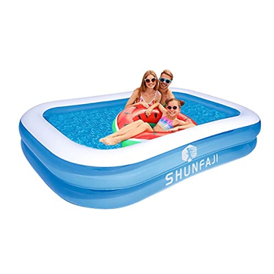 Piscina Hinchable Familiar, Piscina Rectangular (200*150*51cm), 2 Cámaras De Aire Individuales La Está Hecha De Material PVC, De Verano Piscina Famili