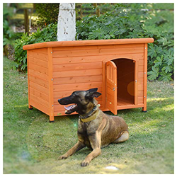 TYX Casa Perros Madera Impermeable, Casetas Perros Exterior Caseta Perro Caja Perros Refugio Perros, para Cabaña Troncos Mascotas Fácil Limpieza,115×7 características