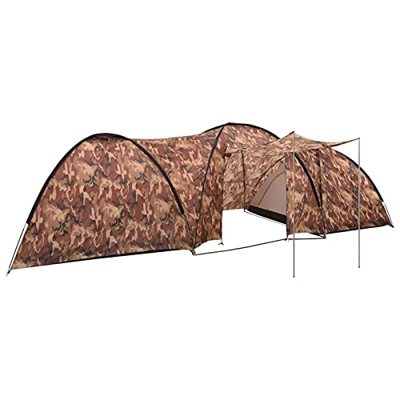 Tidyard Tienda de Campaña Tipo Iglú 8 Personas Carpa Camping Plegable Liviana Impermeable Viaje Senderismo Pesca Picnic Protección Solar Camuflaje 650