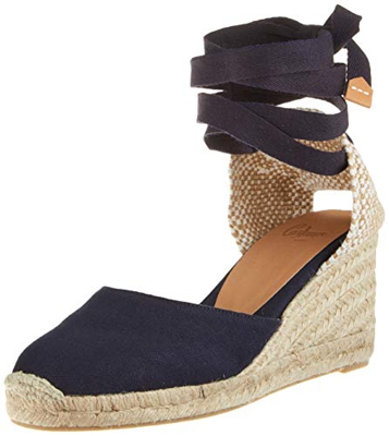Castañer CARINA/6/001, Alpargata Pala Talon Carina 100 Elaborada En Canvas con Cierre De Lazo Y Altura De 7 Cm. | Talla 40 Mujer, Azul (Azul Marino 30