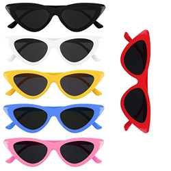 BIGKASI 6 UDS, Gafas de Neón Retro, Gafas de Sol Triangulares, Gafas de Ojo de Gato, Estilo Ojo de Gato para Mujer, Niña, Fiesta, Carnaval, Decoración en oferta