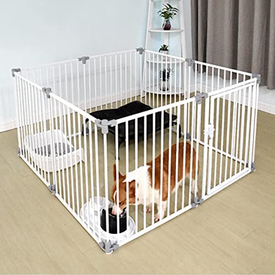 Pet Playpen Metal Dog ​​ejercicio Pen Caja Caja Caja Portátil Cinca Caja Se Puede Abrir En Ambas Direcciones Diy Diy Interior Al Aire Libre Pequeño An