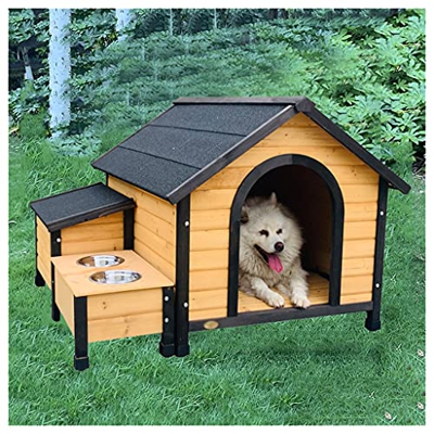 TYX Casetas para Perros Prueba Lluvia, Casa Madera Perros Perreras Perros Refugio Perros Jaula Perros, para Jardín Interior Exterior Fácil Limpieza,77